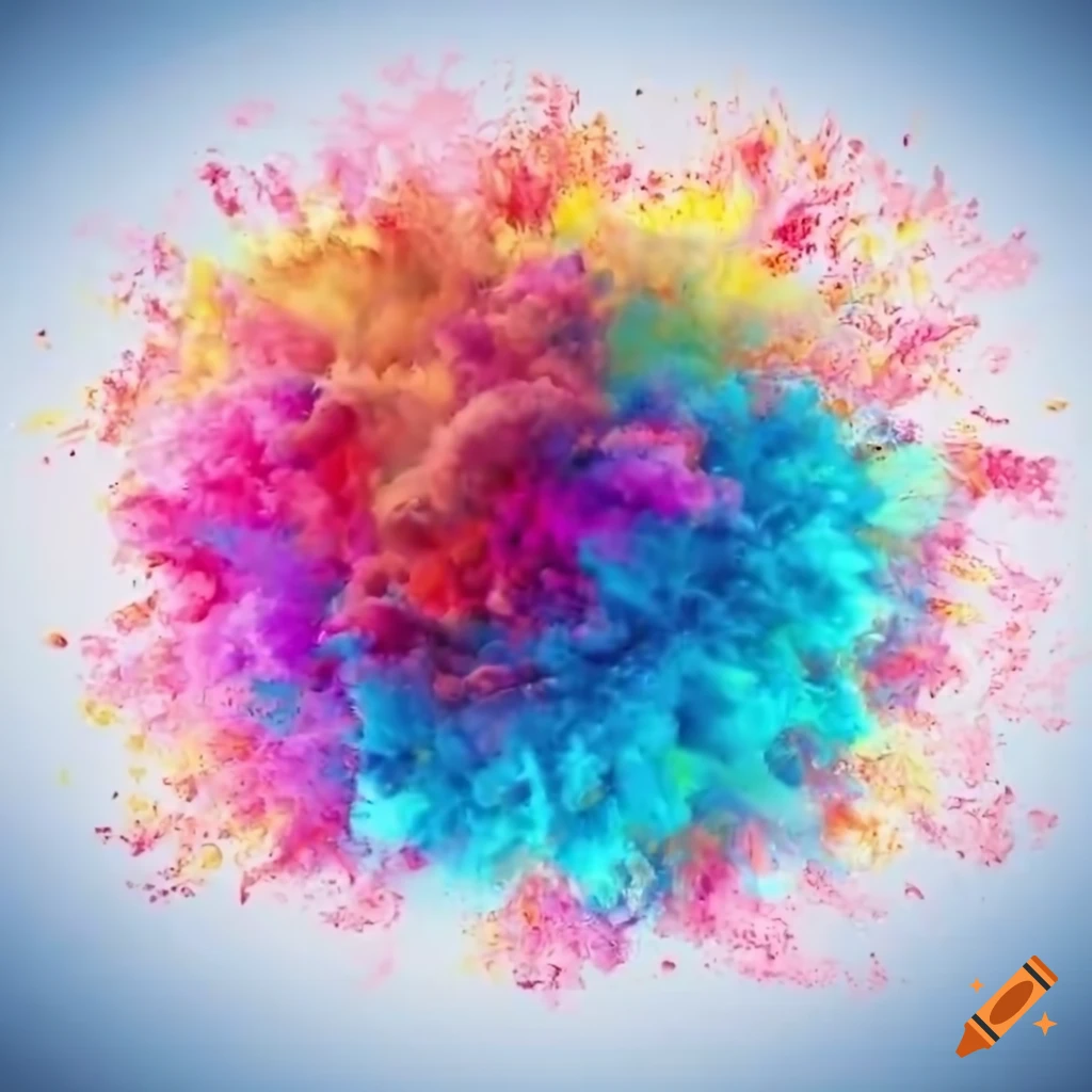 colorful explosion on white background