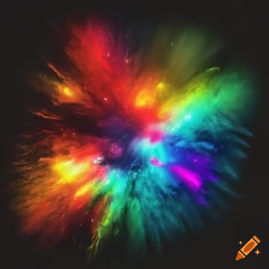 colorful explosion of space particles