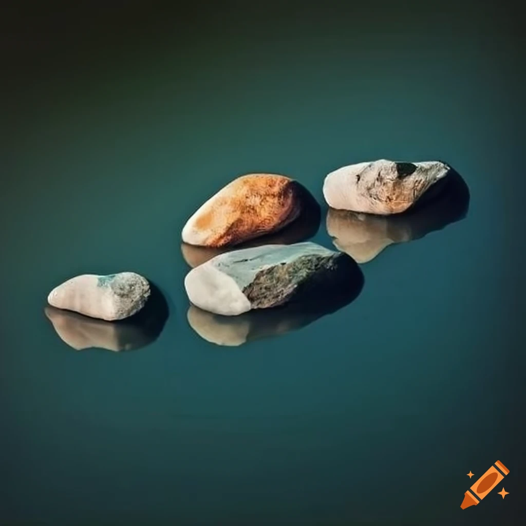floating line of rocks