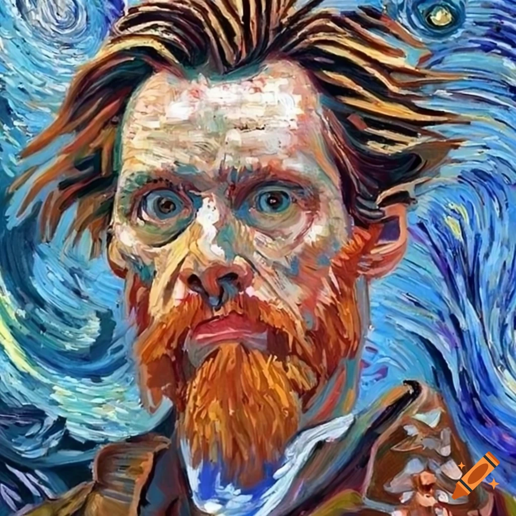 portrait of Jim Carrey painted in van Gogh style