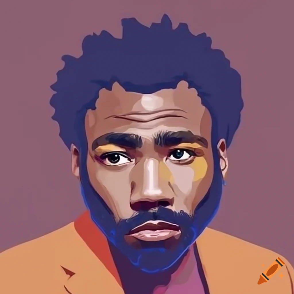 illustration of Donald Glover in modern style