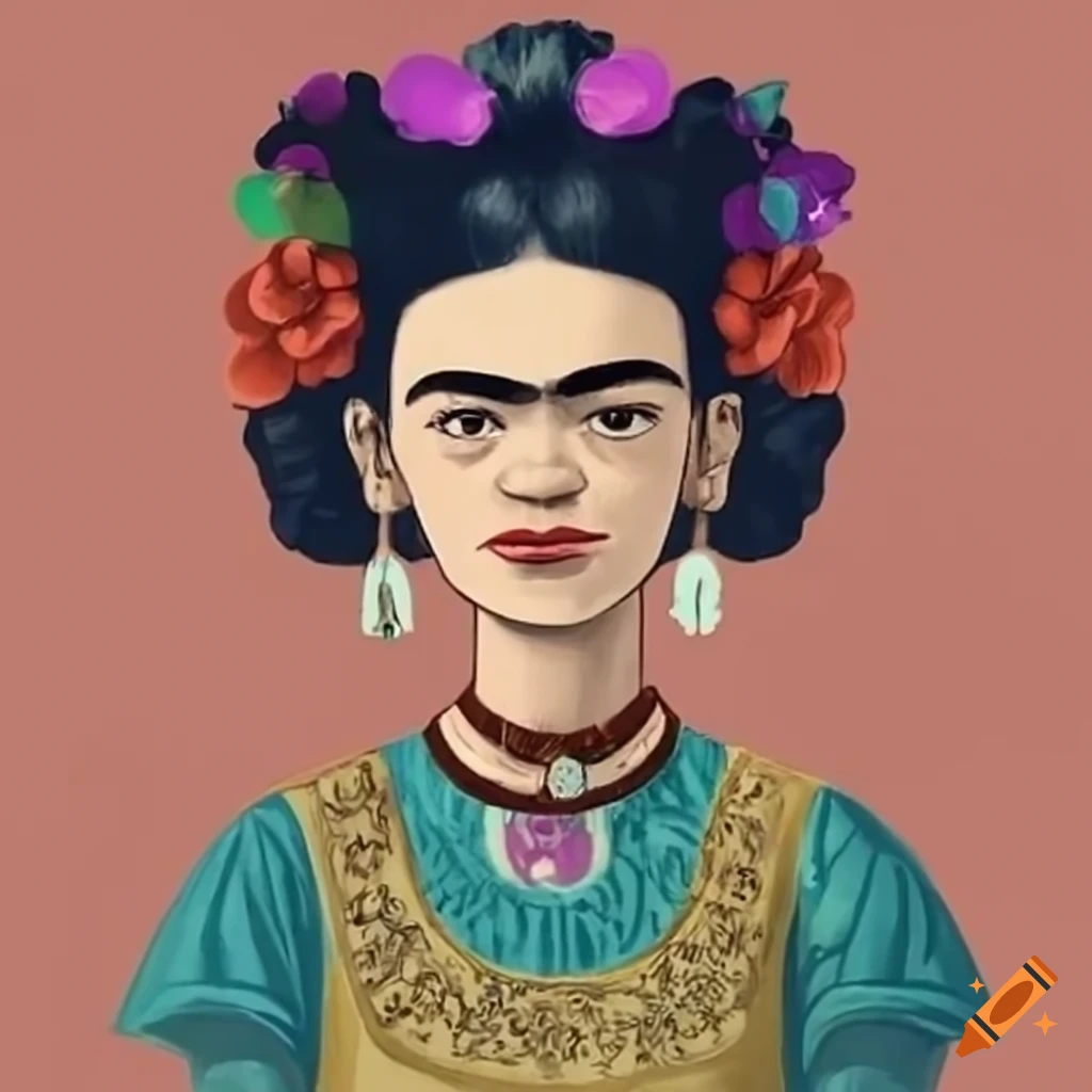 Frida kahlo in clone high's animation style and unobrow