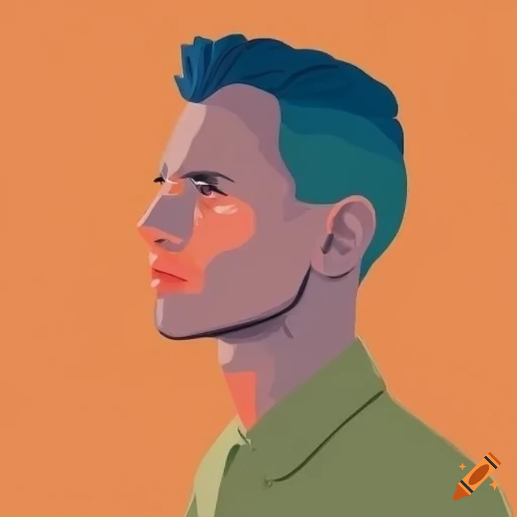 modern illustration of a man in Pantone Spring 2023 colors