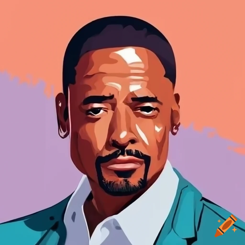 illustration of Dulé Hill in trendy fashion colors