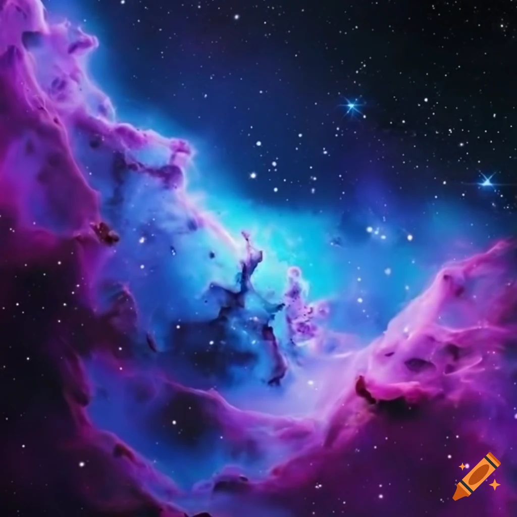 vibrant blue and violet space nebula