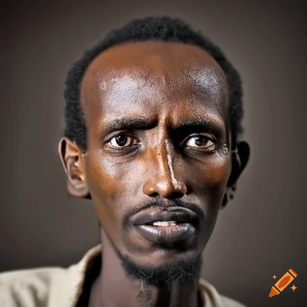 close-up of a Somalian man's face