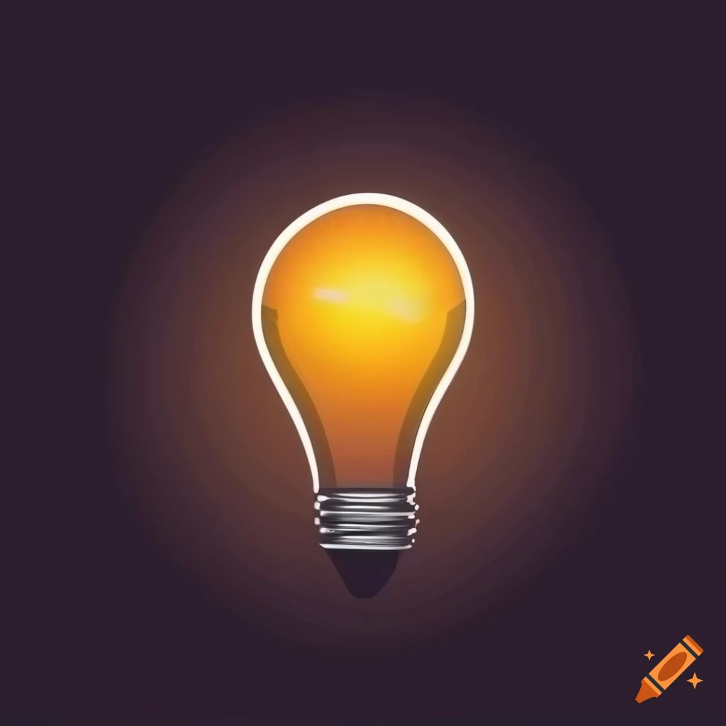black background lightbulb technology icon