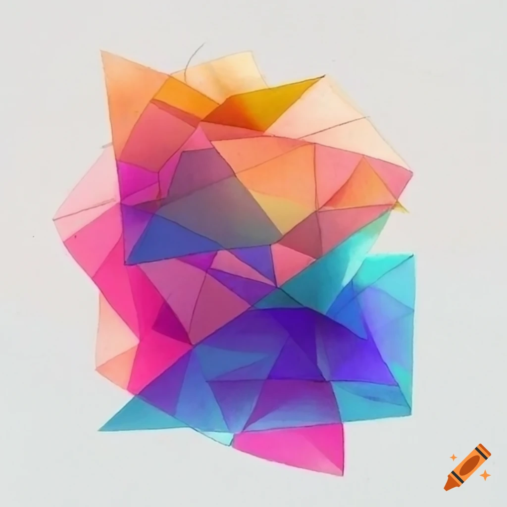 abstract artwork with vibrant triangles