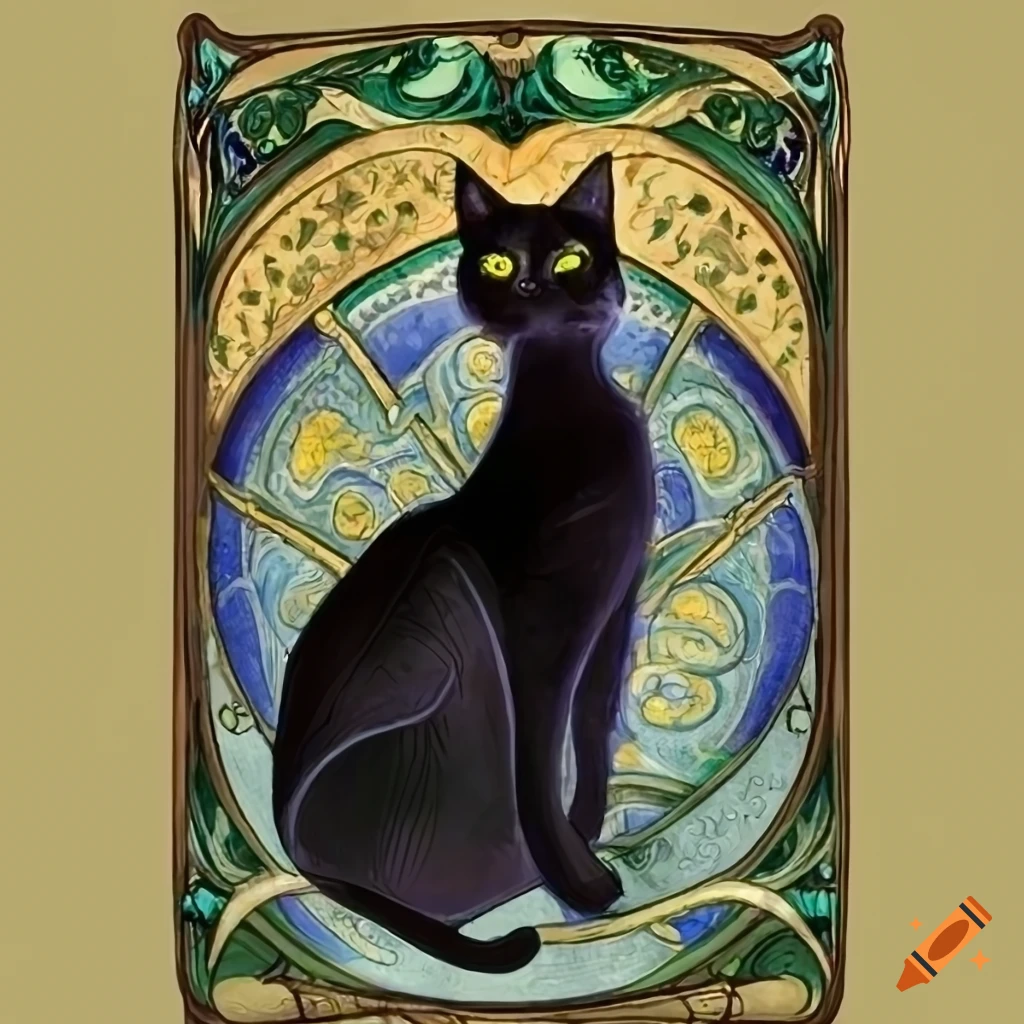 black-cat-art-nouveau-on-craiyon
