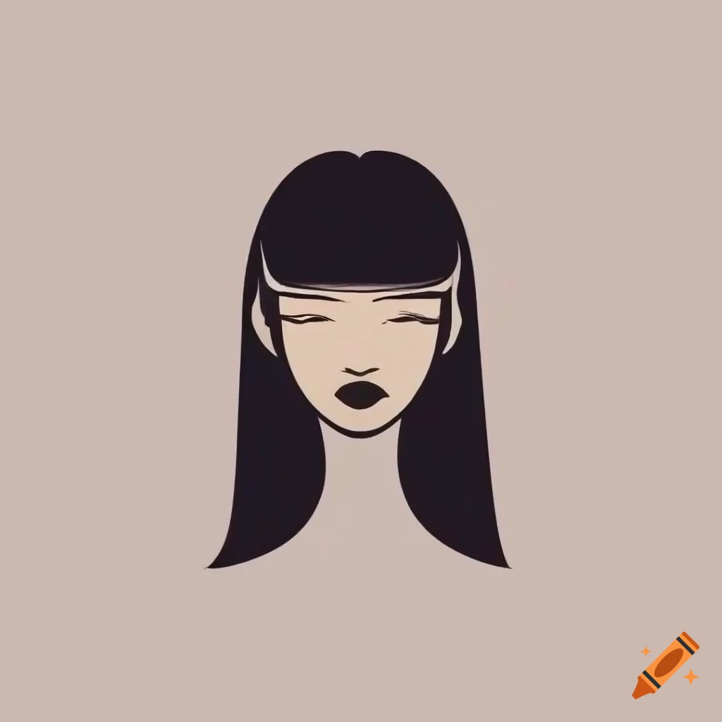 Creative minimalistic logo icon girl face Vector Image