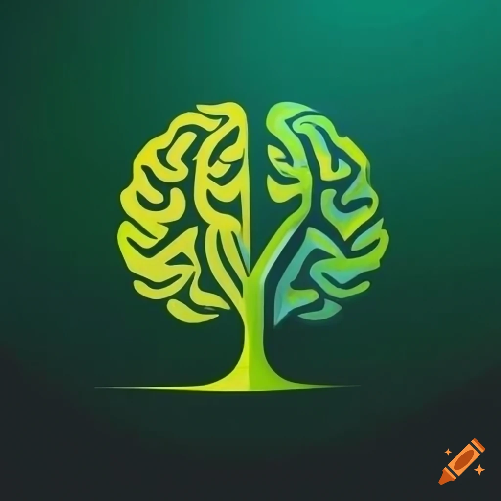 Logo with a tree growing in the shape of a brain this concept is based