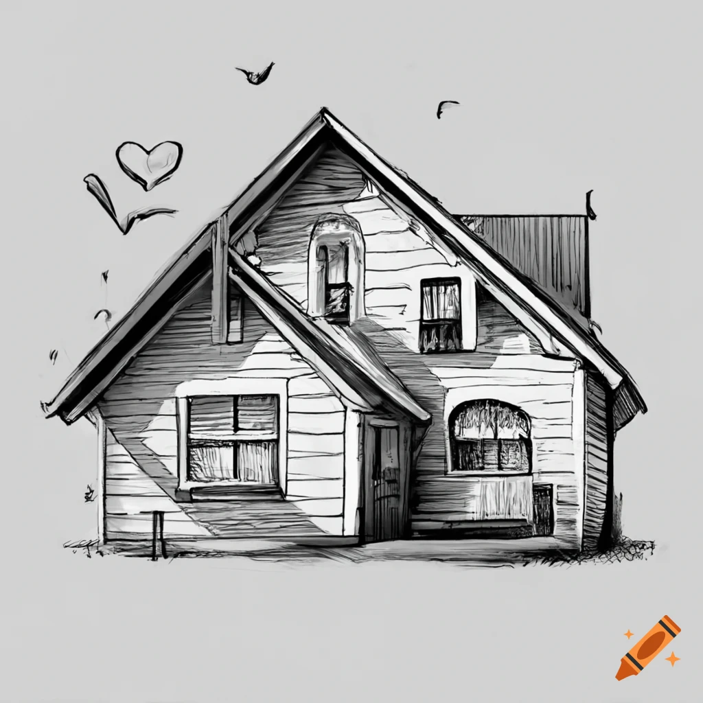 Building hand drawing house sketch architecture Vector Image