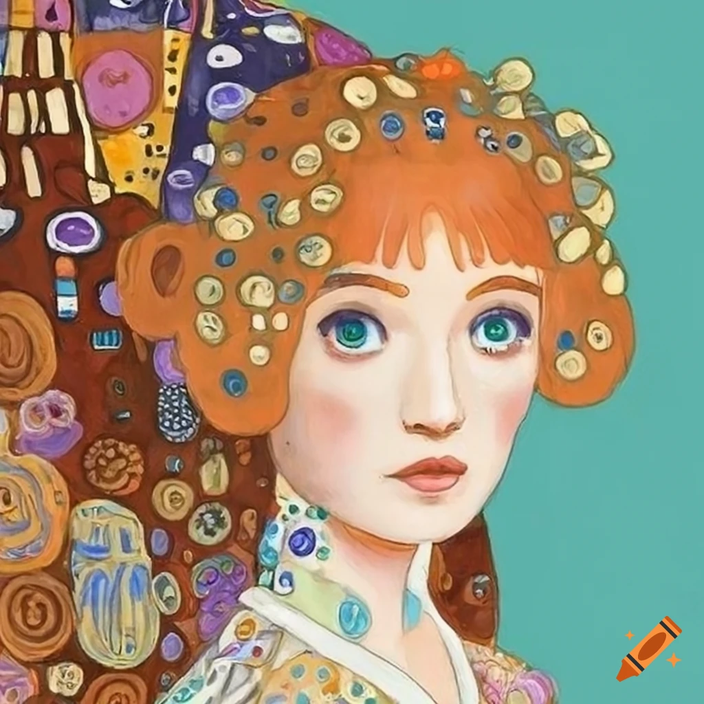 studio-ghibli-caracter-in-gustav-klimt-style-pastel-colors