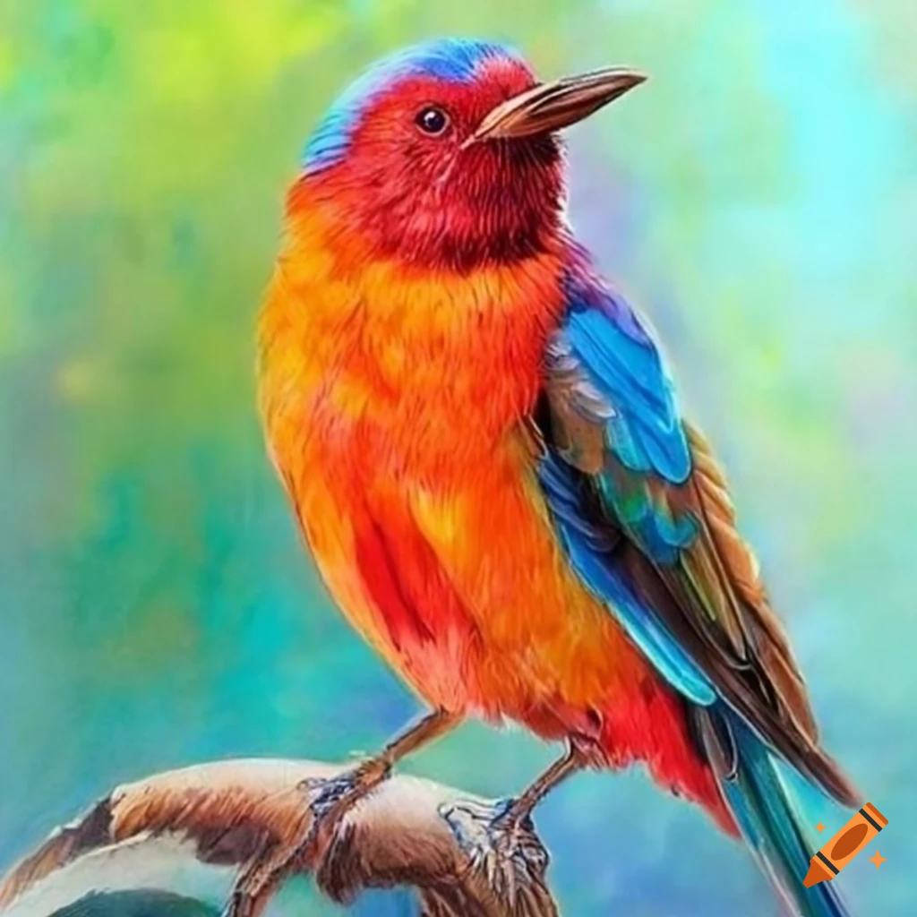 Buy Blue Bird Colored Pencil Drawing Online in India - Etsy