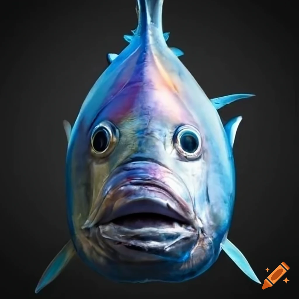 front view of a tuna fish face