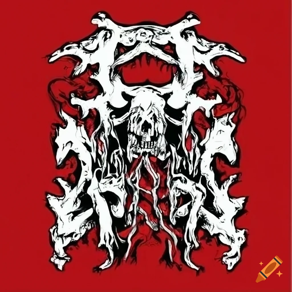 Illegible death metal band logo complex on Craiyon