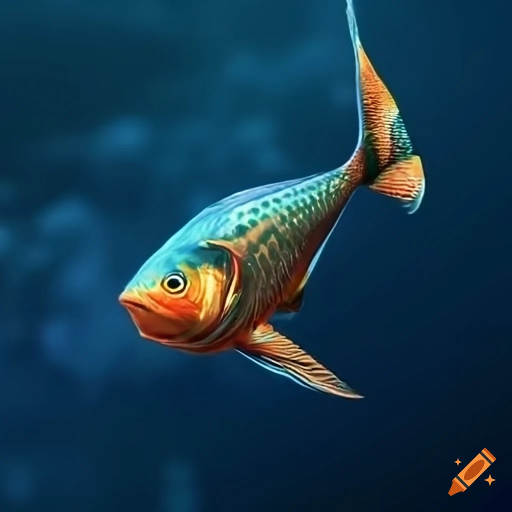 Frutiger aero phone wallpaper with a fish