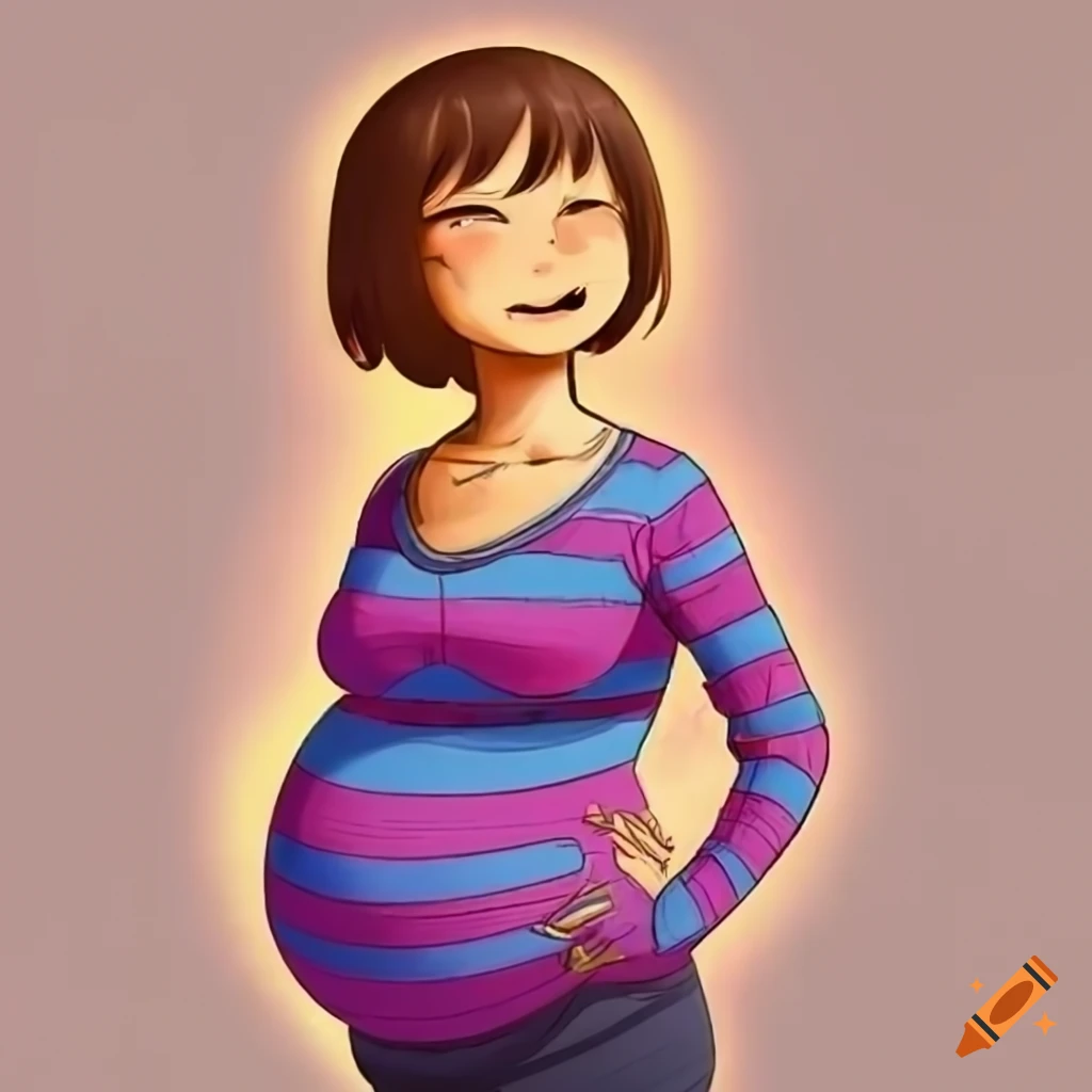 a pregnant woman named Frisk smiling