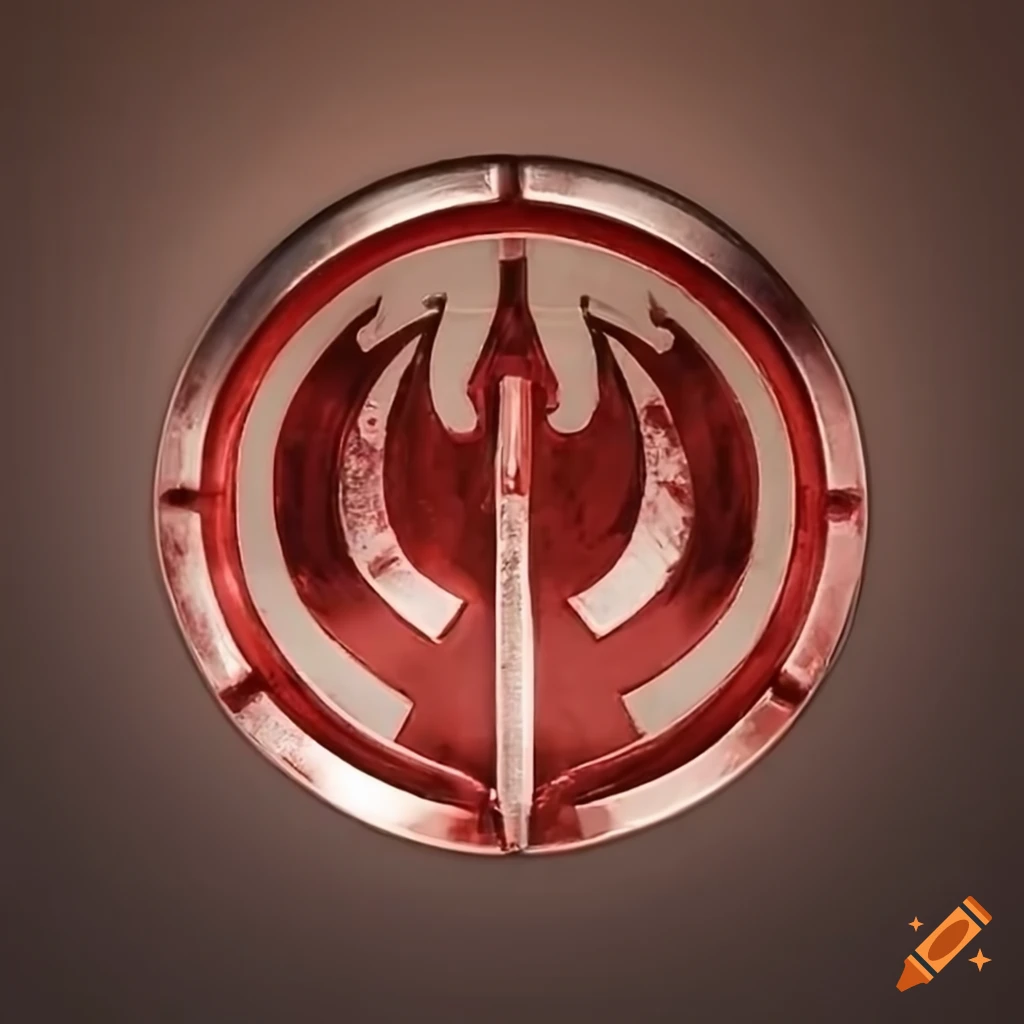 Metallic crimson star wars republic insignia on Craiyon