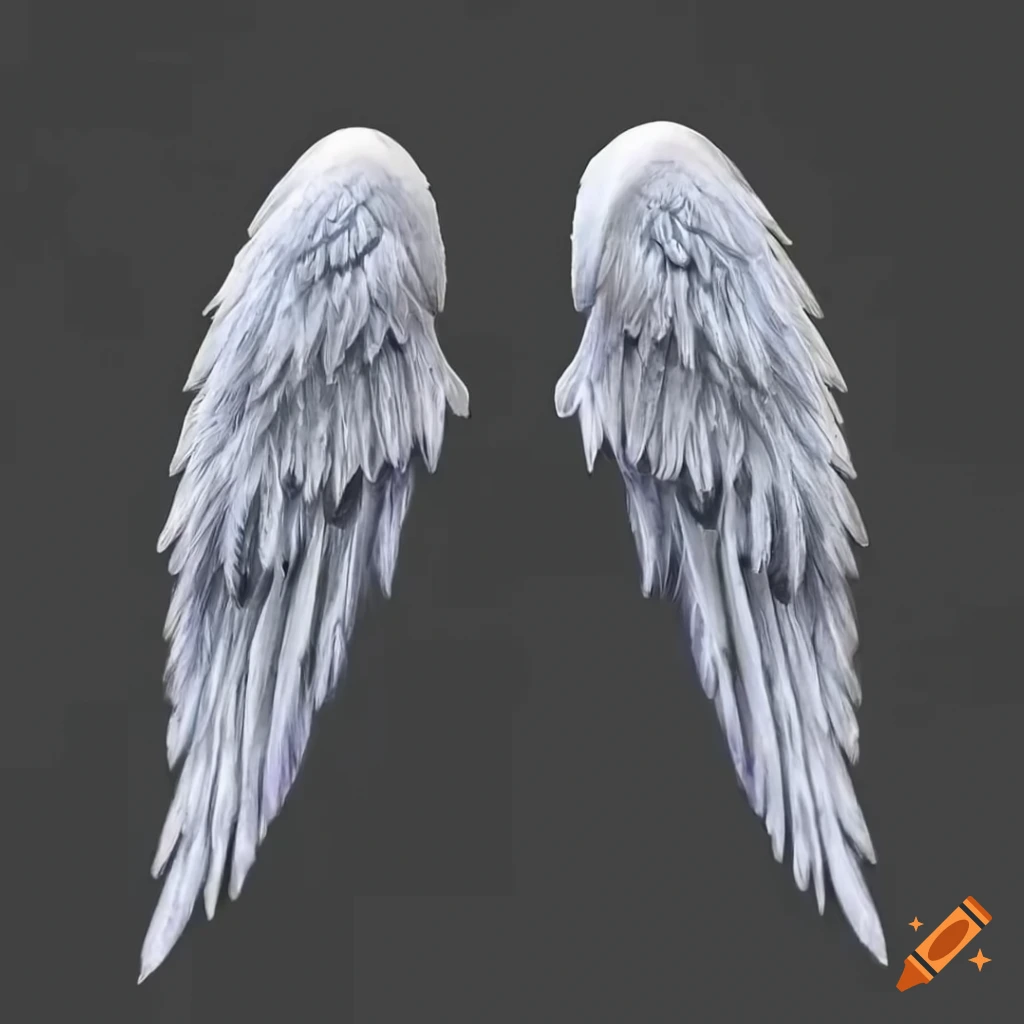 Realistic angel wings on Craiyon