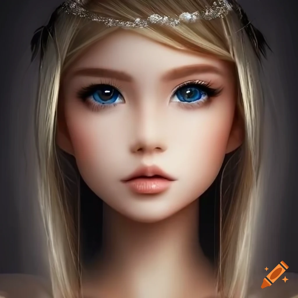 girl, magical eyes, eyelashes, long hair lighting, high