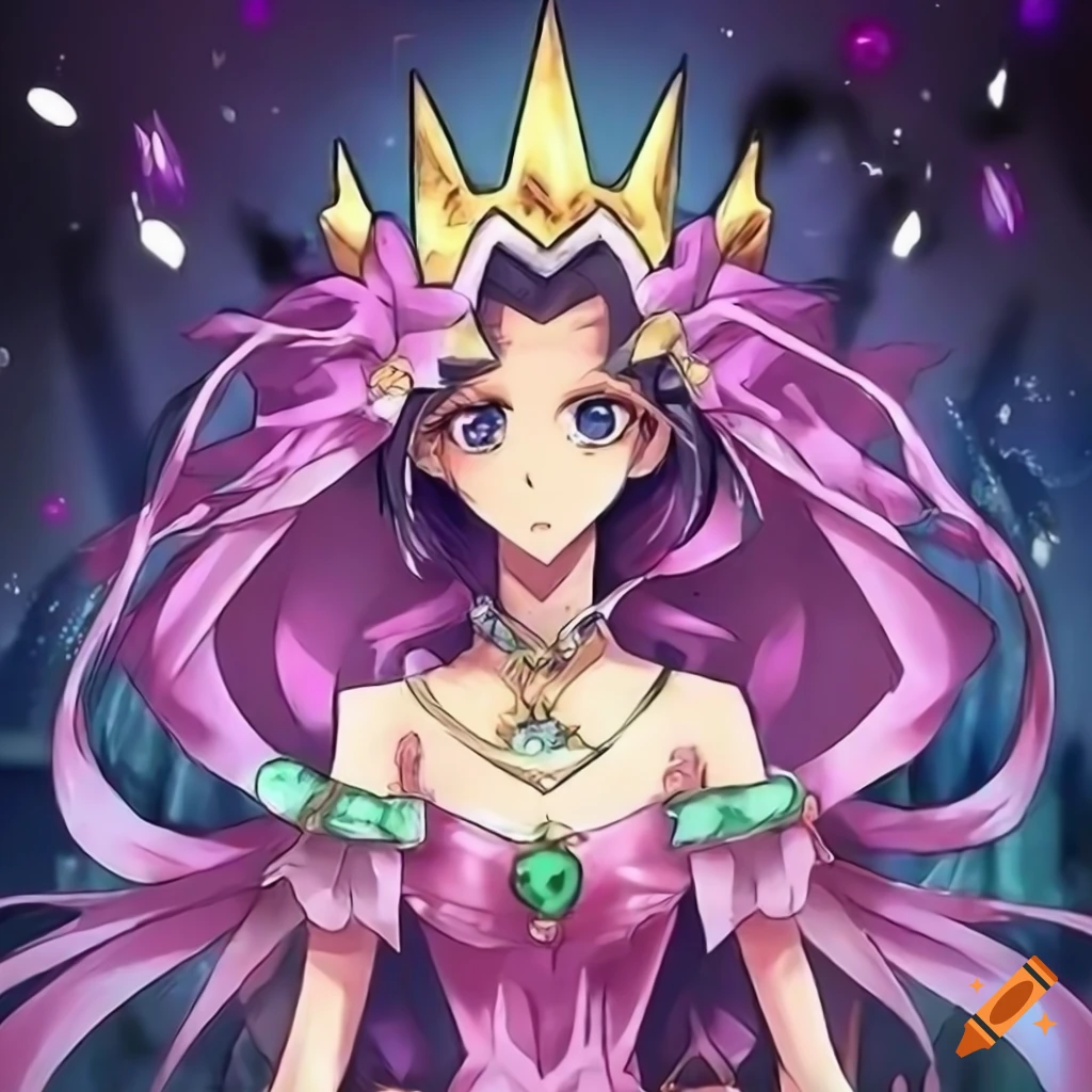 Beautiful anime art, magical anime princess, dybamic art, yugioh card