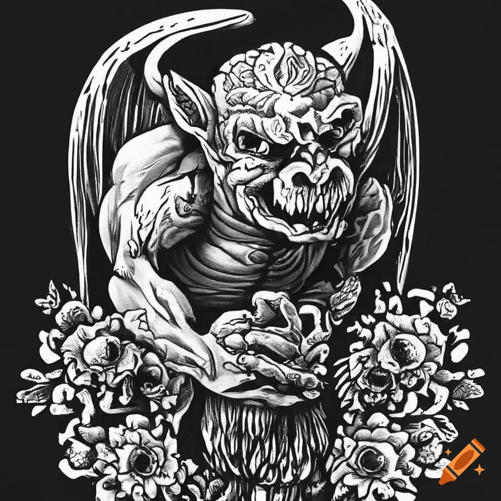gargoyle Tattoo sketch, handmade design over vintage paper, Stock Photo,  Picture And Low Budget Royalty Free Image. Pic. ESY-006360815 | agefotostock