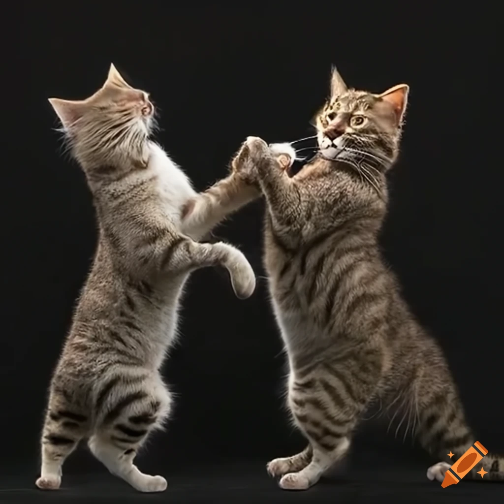 two cats dancing tango