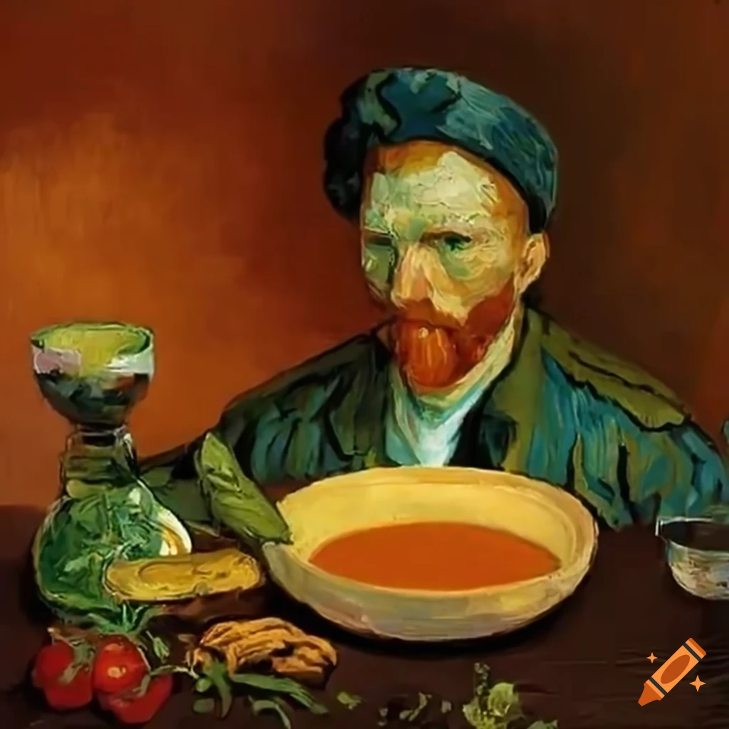 Van gogh mad about klima activists pouring tomato soup on his sun