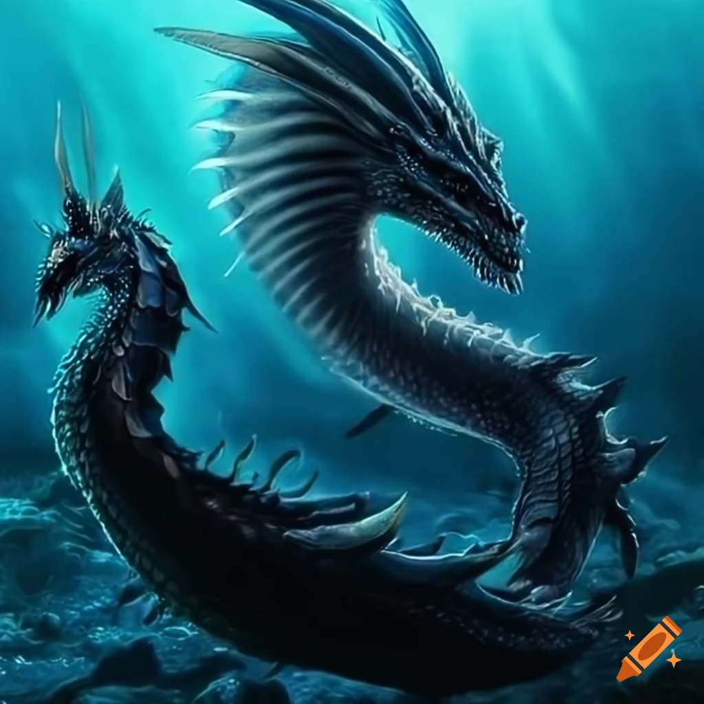 Black dragon underwater