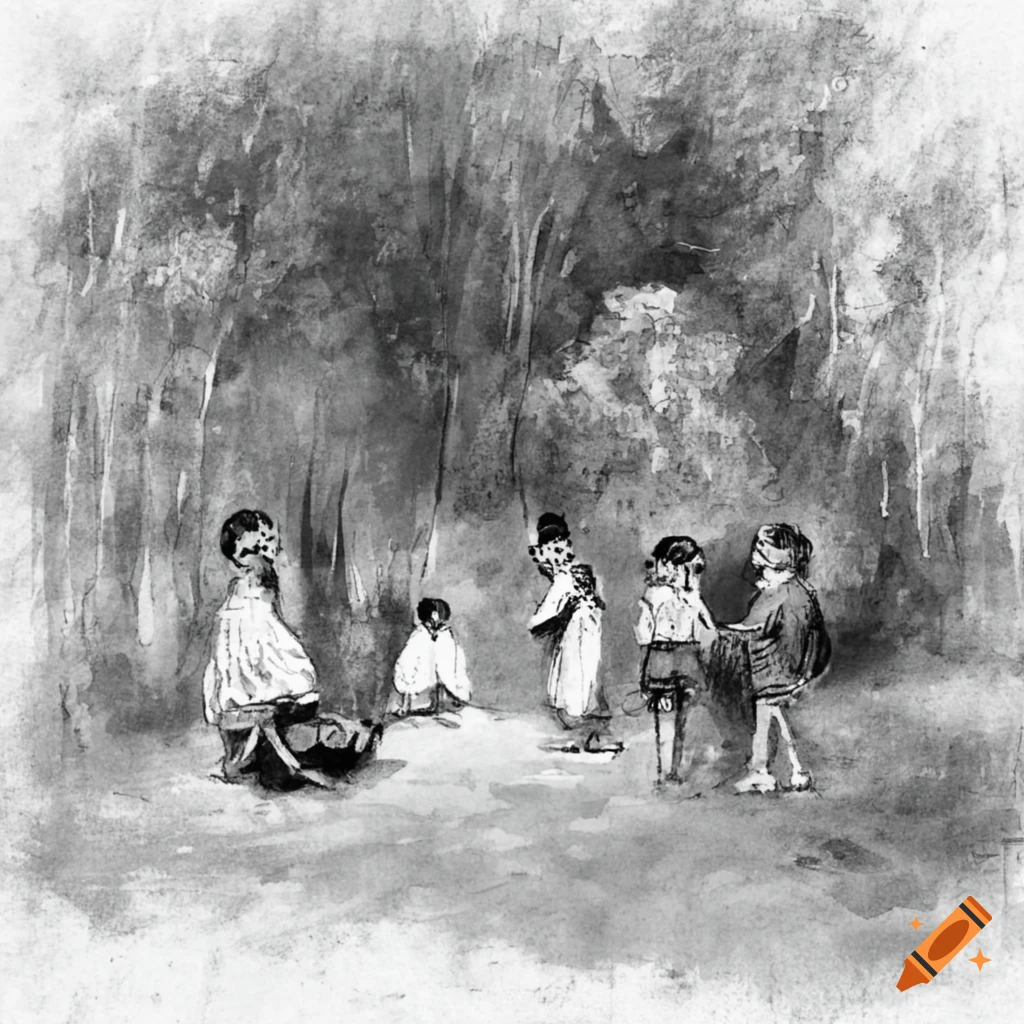 Children Drawing Png - Drawing Of Playing Children, Transparent Png -  kindpng