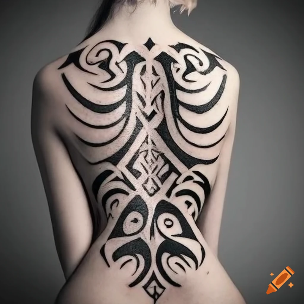 London, UK. 28 Sept 2013. A dramatic, Japanese style, whole back tattoo at  the 9th International London Tattoo Convention. Whole back tattoos are  normally very involved and can take 20 hours or