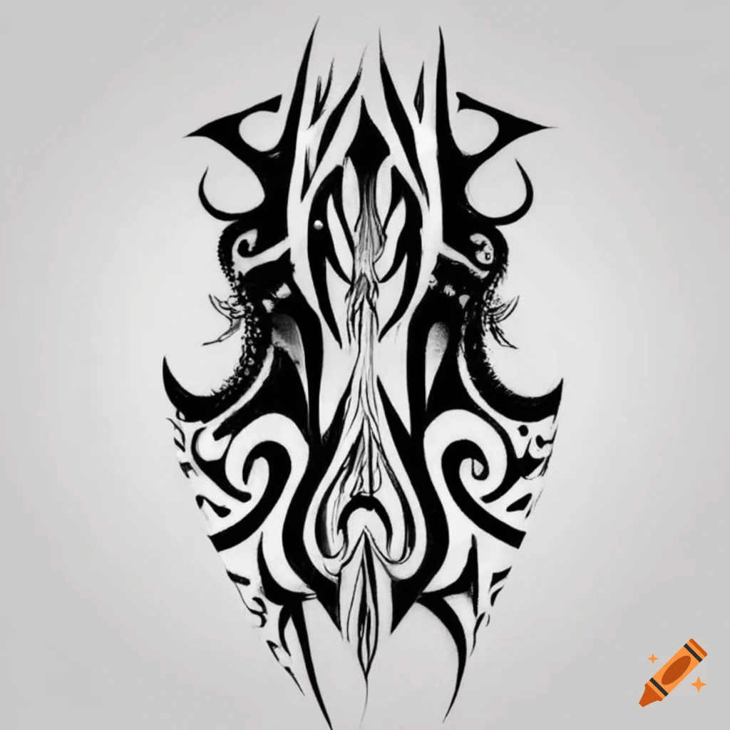 Samurai mask. Traditional totem symbol. Black tribal tattoo. Isolated. Hand  drawn vector illustration. 5939623 Vector Art at Vecteezy