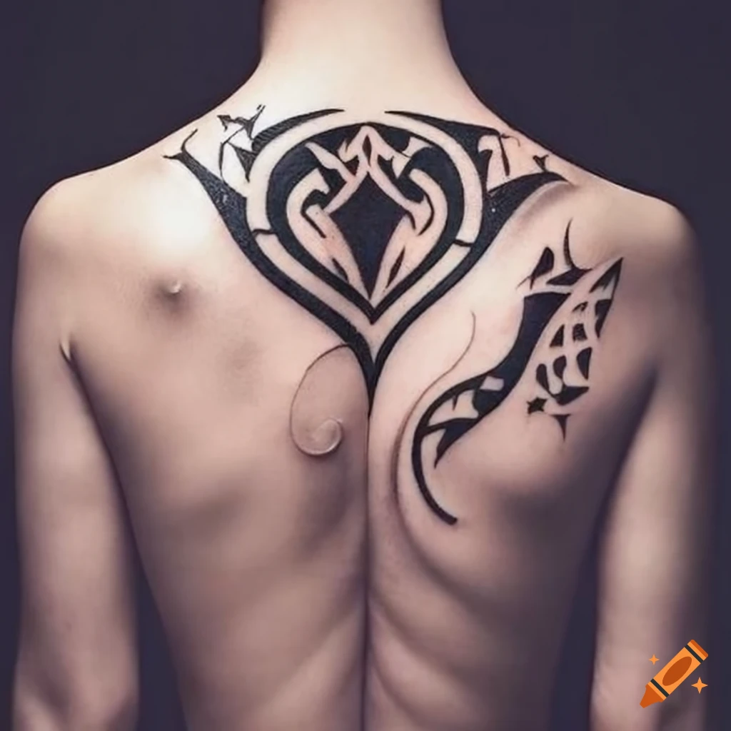 Lotus lower back (Perfect balance) lotus flower original tribal tattoo  design