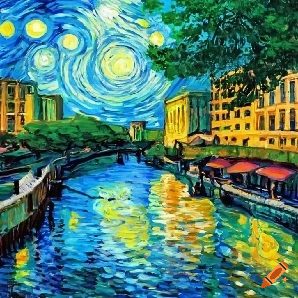 Van gogh landscape texas san antonio riverwalk on Craiyon