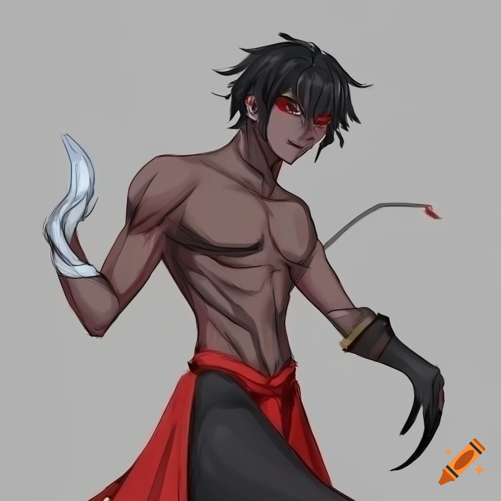 anime boy with black robe that uses magic and has one red eye and one blue  eye : r/dalle2