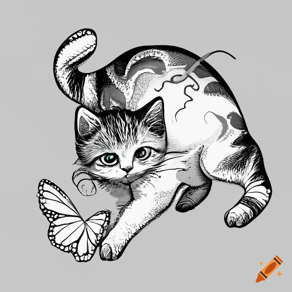 100,000 Cat and butterfly Vector Images | Depositphotos