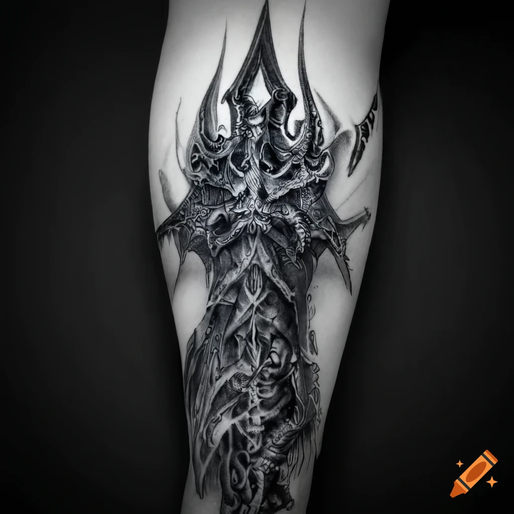 Black and gray realism leg sleeve tattoo with snake, dragon