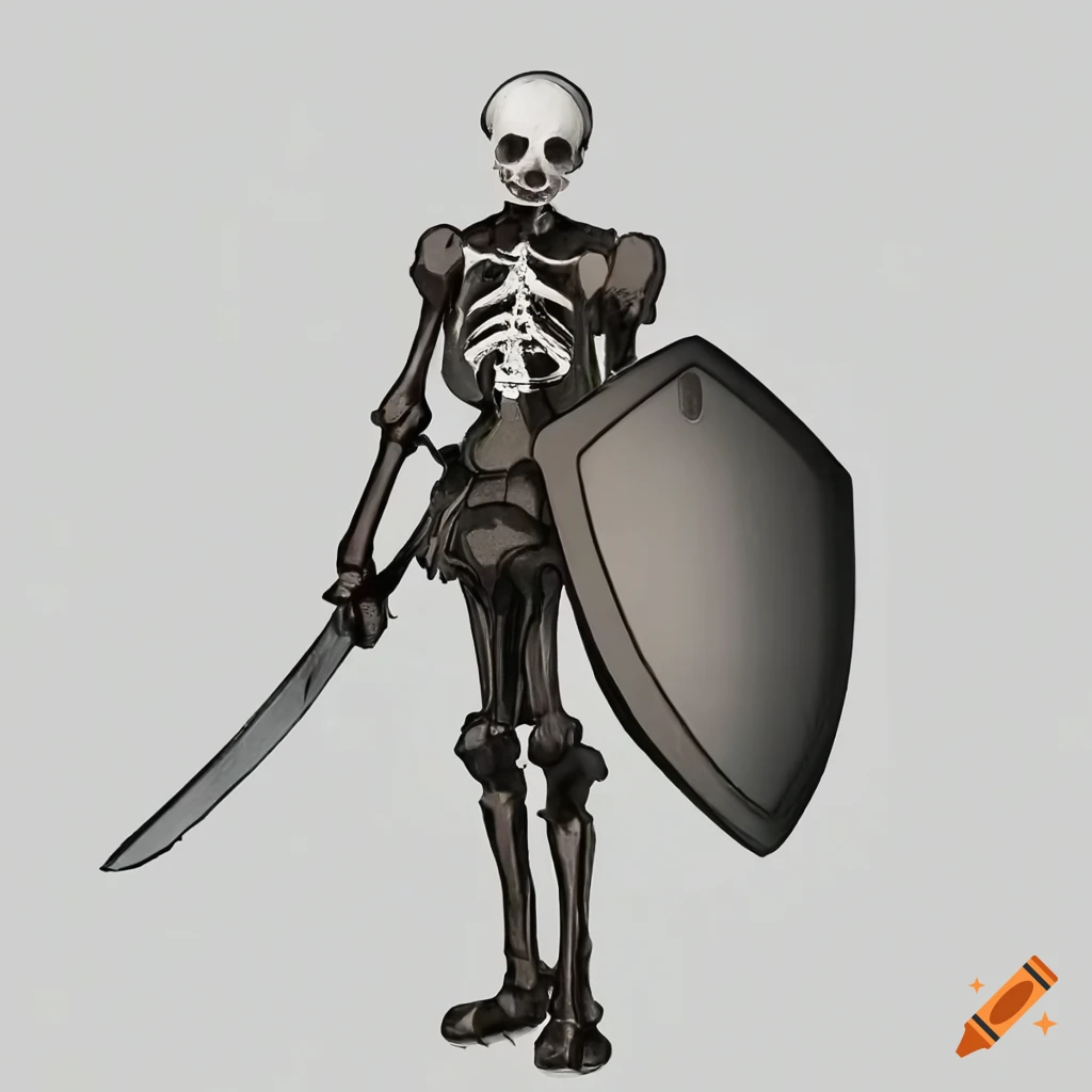 Skeleton defender with shield on Craiyon