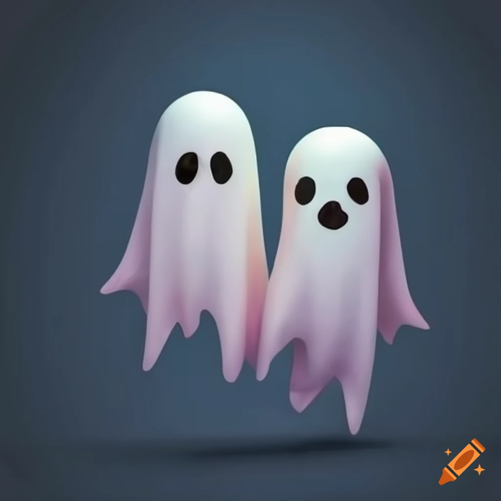 Two cute ghosts holding hands on Craiyon