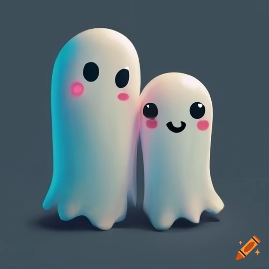 Two cute ghosts holding hands on Craiyon