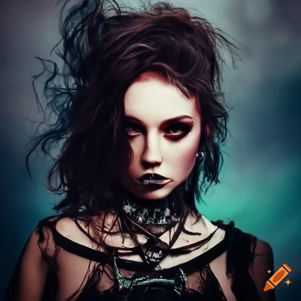 Alternative metal woman on Craiyon