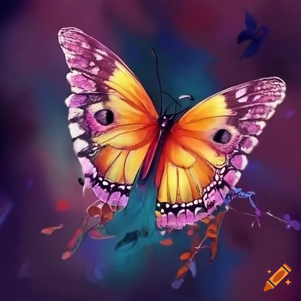 Instagram post image birds butterflys on Craiyon