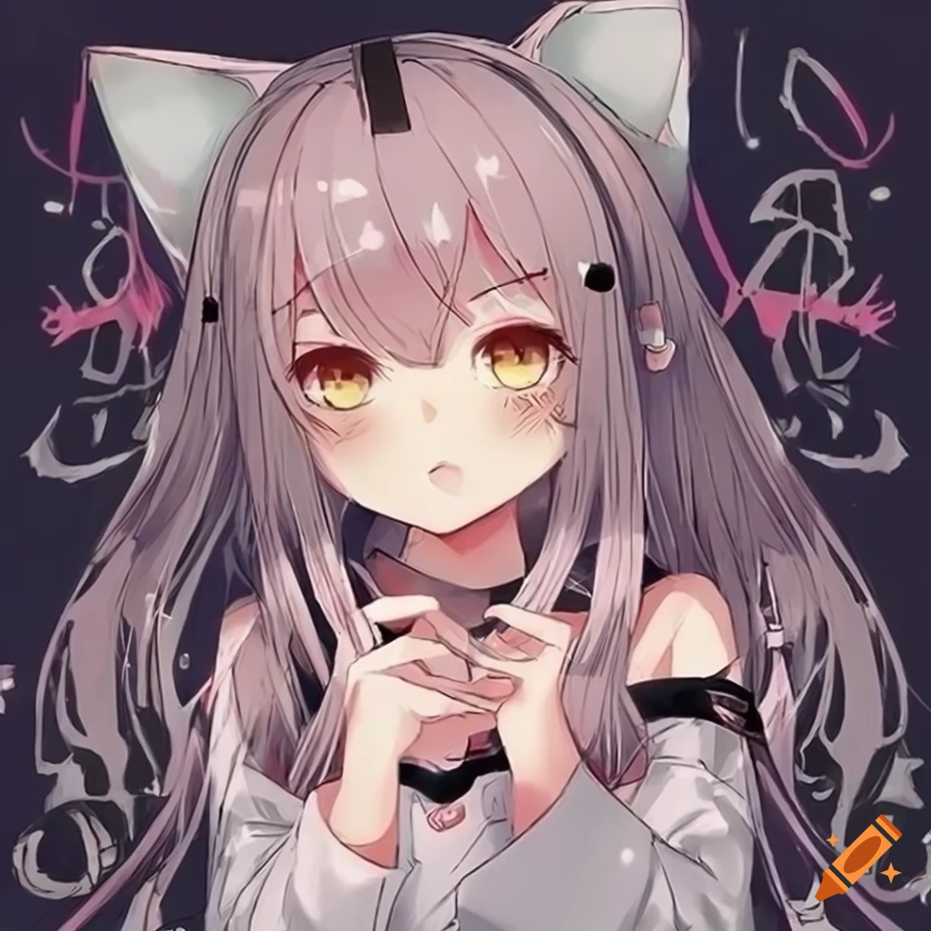 Manga, anime girl, cute, cat girl, neko