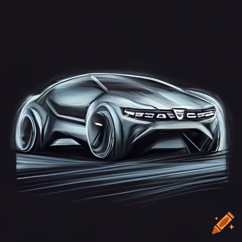 drawing of a futuristic Dacia sportscar concept