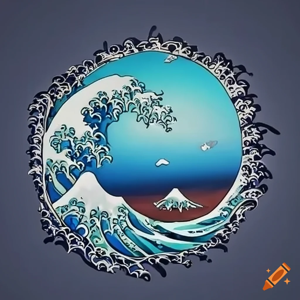 Kanagawa wave made of boomerangs on Craiyon