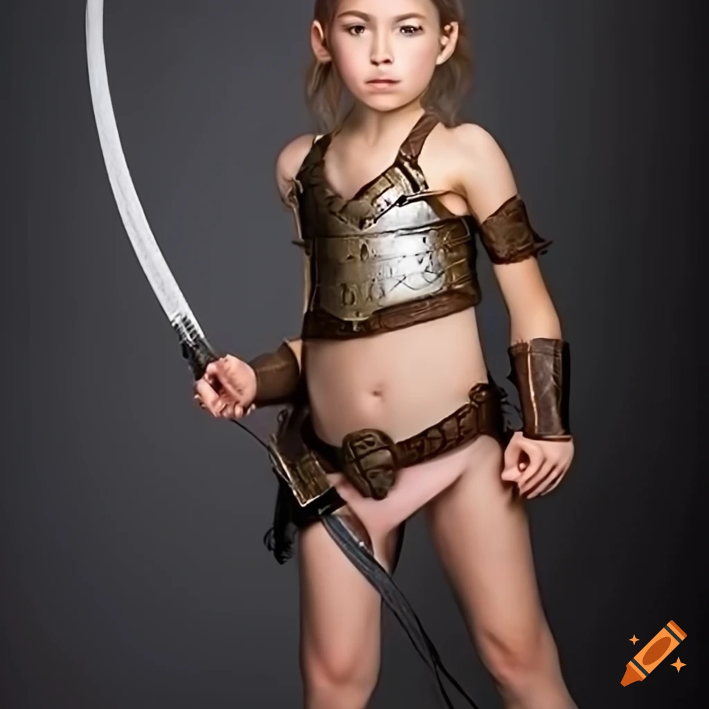 amazon-warrior-girl-age-12-gray-background-on-craiyon