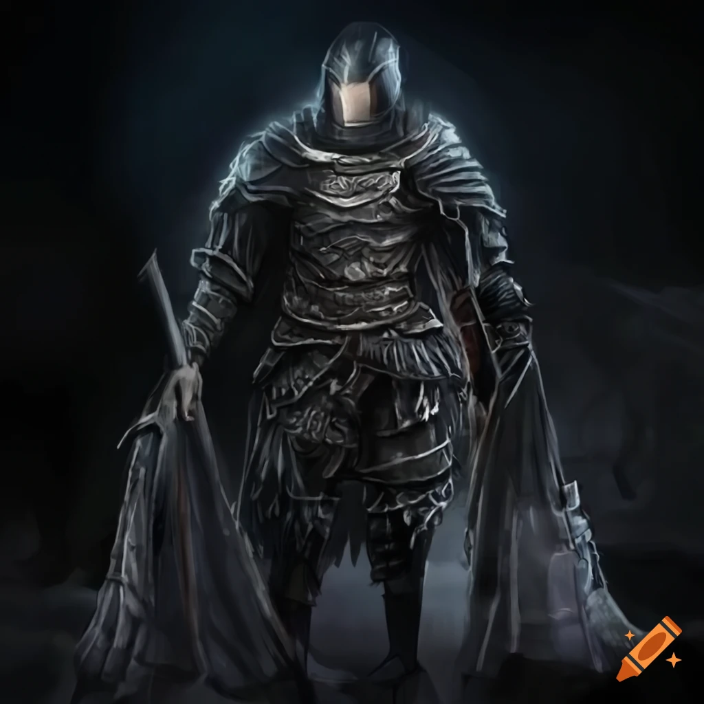 Dark souls black hair epic protagonist on Craiyon