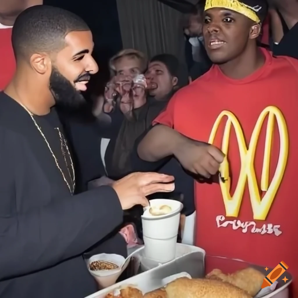 drake ordering a meal at McDonalds