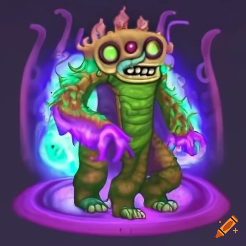 A my singing monsters plasma + earth element monster on Craiyon